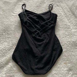 Capezio black strappy camisole leotard